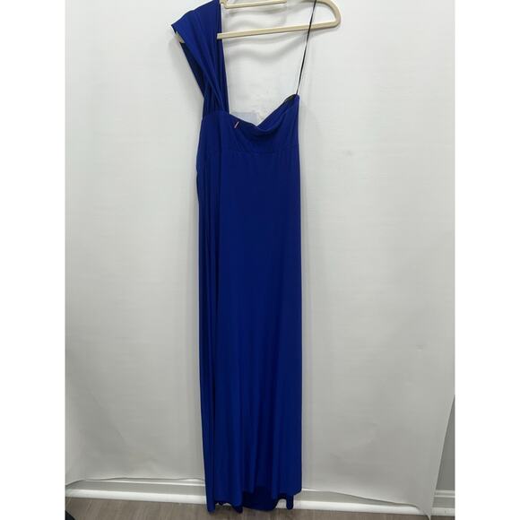 NWT Misa Los Angeles Womens Knotted Twist Evening Dress One Shoulder Blue Size L - Picture 4 of 12